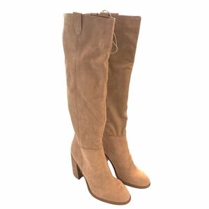 Altar’d State Angel Vegan Sand Taupe Size 8.5 Boots Knee High Stacked Heels NEW
